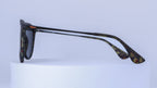 Tortoiseshell eyeglasses on a white background